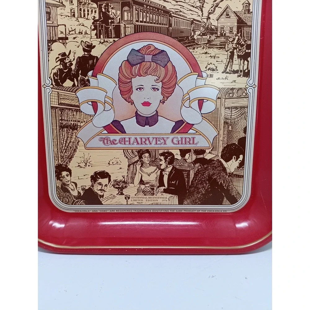 1976 Vintage Coca-Cola Tray, The Harvey Girl, 13.5
